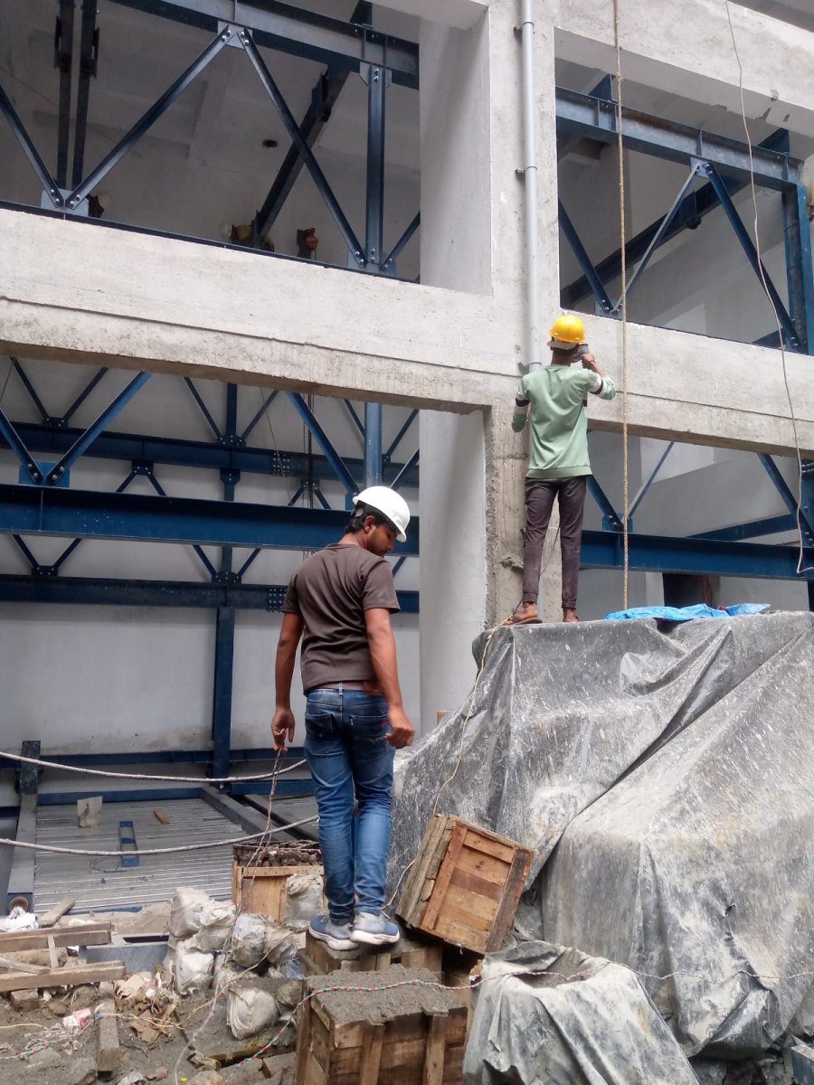 CCTV cabling in progress at Ashar Metro Tower