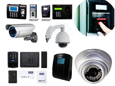 CCTV cameras, biometric readers and door access control devices